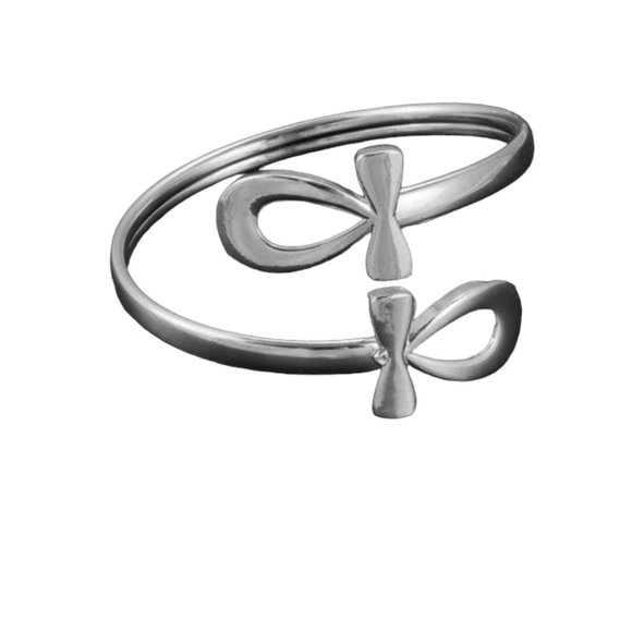 Adjustable double Ankh bracelet Silver-tone metal - Picture 3 of 5